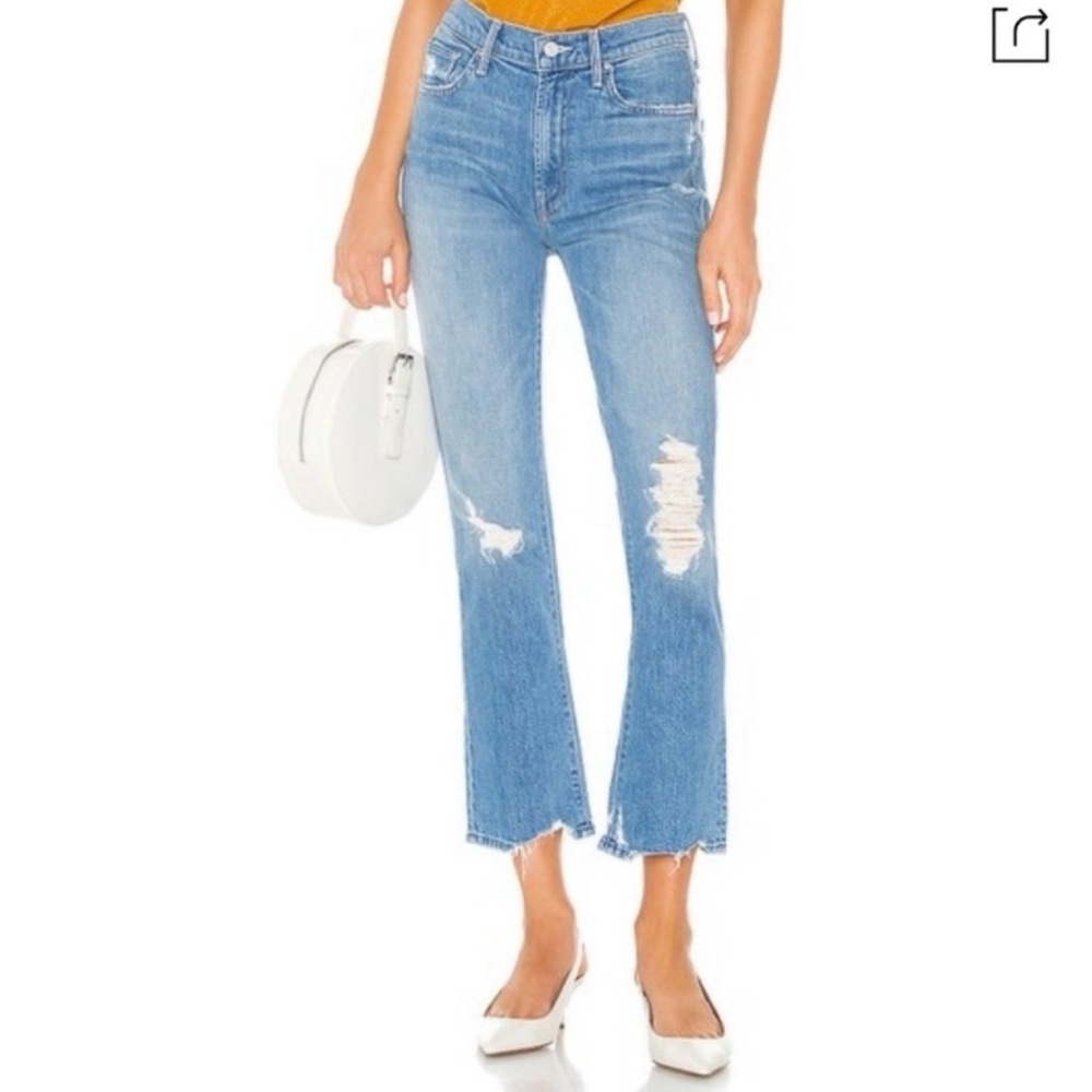 Mother Denim The Insider Ankle Chew Distressed Ankle Jean